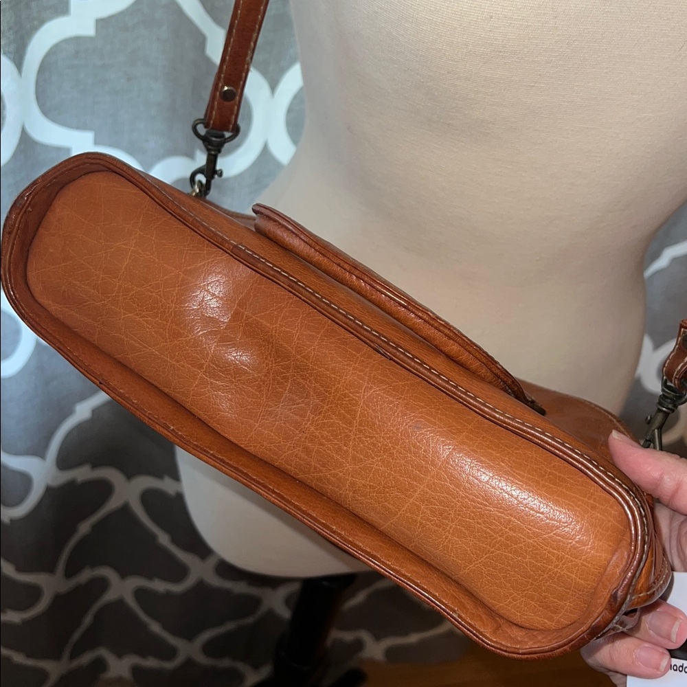 Vintage Esprit Brown Leather Crossbody Bag - Picture 7 of 8